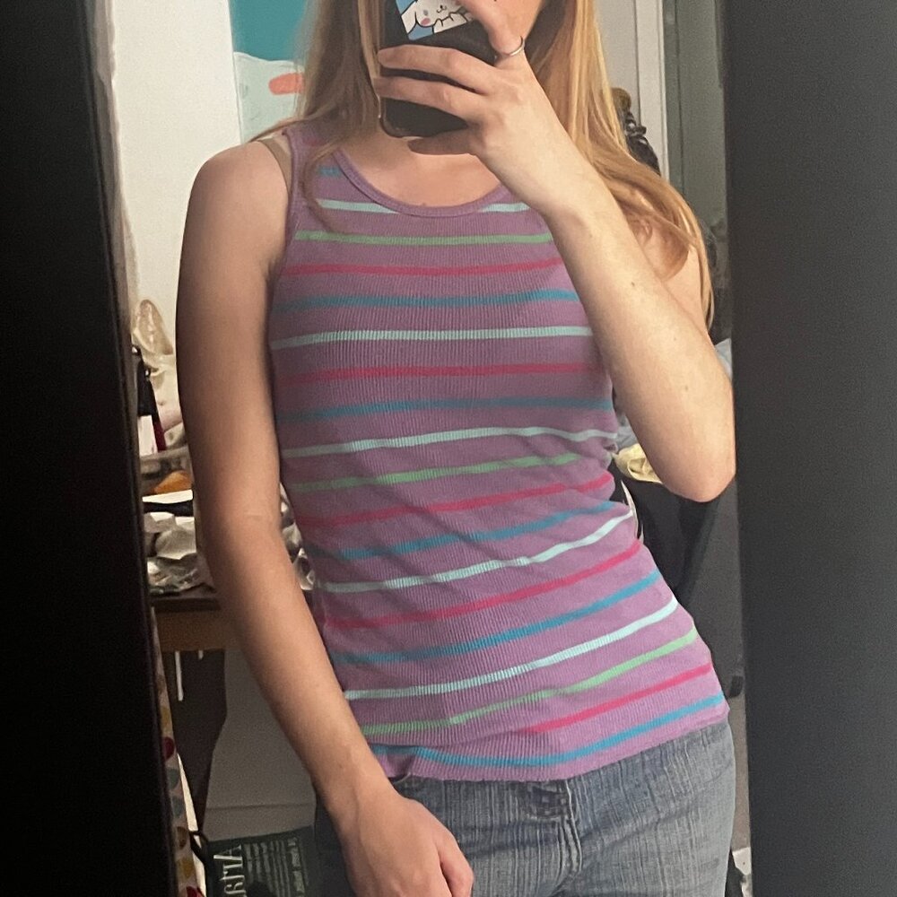 Purple Multicolored Tank Top